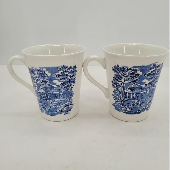 Staffordshire Vintage Liberty Blue 1776 U.S. Revolution Transferware 2 Mugs - Picture 6 of 10